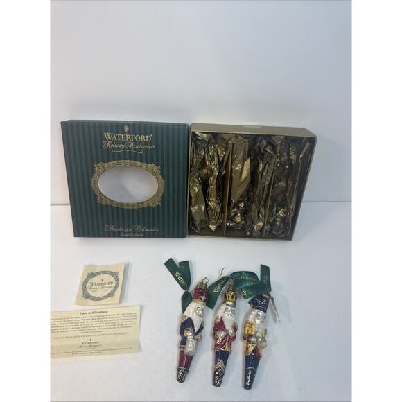 Waterford Holiday Heirlooms Ornaments 3 Nutcrackers Hand Made 2000 w/ Box - Picture 4 of 13